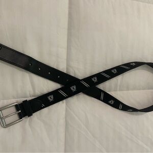 Polo by Ralph Lauren leather Black and White with Logo Crest men’s 38 Belt